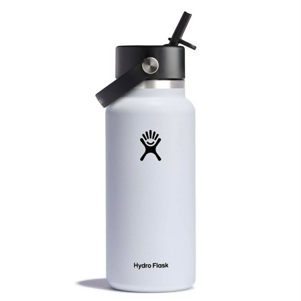 Hydro Flask 32oz Wide Mouth Flex Straw Bottle - White